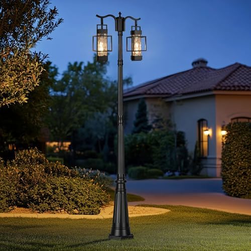 PARTPHONER 2-Head Outdoor Lamp Post Light
