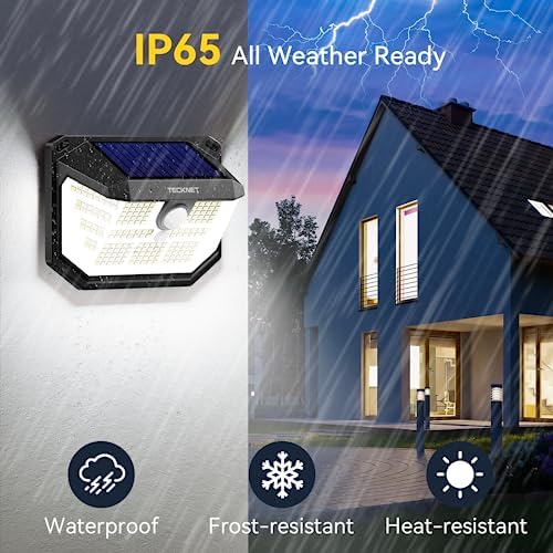 TECKNET Solar Motion Lights, 231 LED, 4 Pack