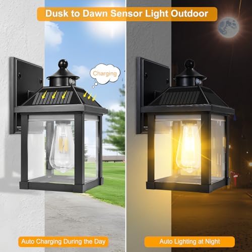 Solar Wall Lights, Dusk to Dawn, Motion Sensor