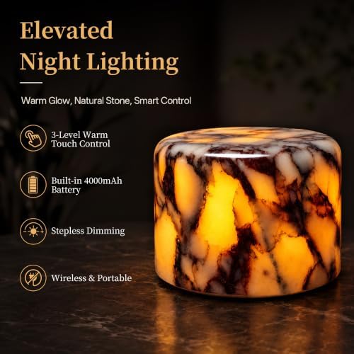 AOPO Natural Marble Cordless Table Lamp
