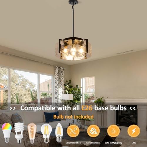 Black 4-Light Chandelier