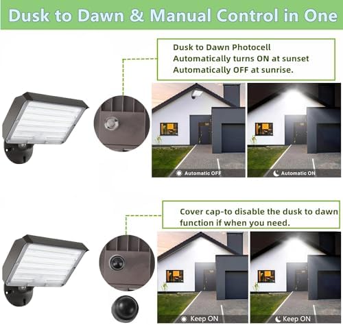 2-Pack 100W LED Flood Lights with Knuckle, 5000K