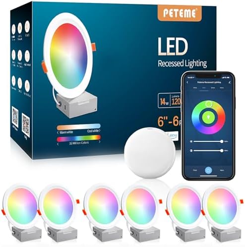 Smart 6 Inch LED Recessed Lighting, 6 Pack
