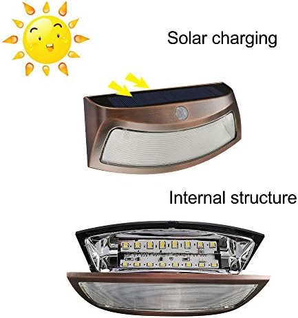 ELEOPTION Solar Step Lights, PIR Motion Sensor, 1 Pack
