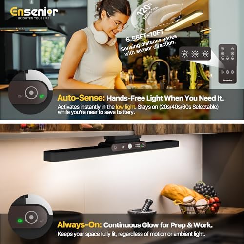 Ensenior 4W Motion Sensor Rechargeable Light Bar