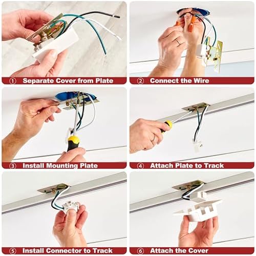 4-Light LED Track Lighting Kit with 3.3FT H Type Rails