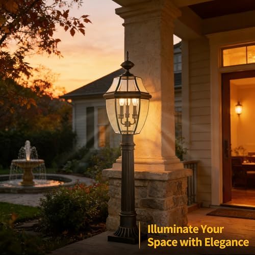 Kalium 3-Light Matte Black Outdoor Post Light