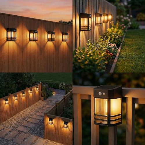 btfarm Solar Fence Lights, 4 Pack