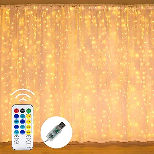 Dazzle Bright Curtain String Lights, 300 LED, 9.8 x 9.8 FT
