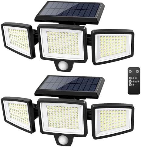 Tuffenough Solar Security Lights, 2500LM, 2 Pack