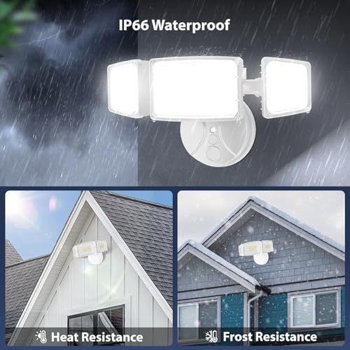 Onforu 100W 11000LM LED Flood Light, 3 Adjustable Heads