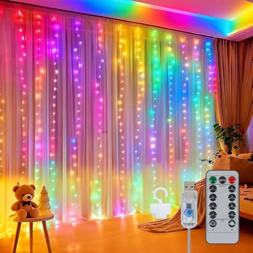 300LED Fairy Curtain Lights, 9.8ft x 9.8ft