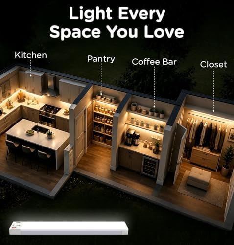 12 Inch White Plug-In Under Cabinet Lights, 1 Pack