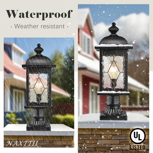 Outdoor Post Light Hard Wired 16 Inch Height Pier Mount Outdoor