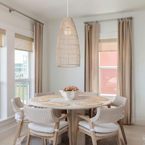 Arturesthome Boho Wicker Chandelier, 10.2″*20.8″