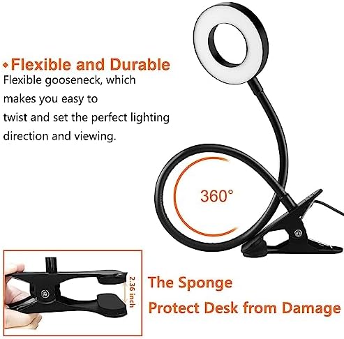 Dpower 48 LED USB Clip-On Reading Lamp, 3 Color Modes