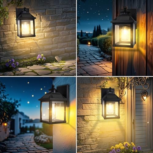 Solar Porch Lights, Motion Sensor, 3 Modes