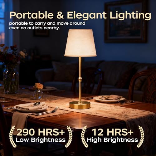 Cordless Rechargeable Table Lamps, 6000mAh, 2 Pcs