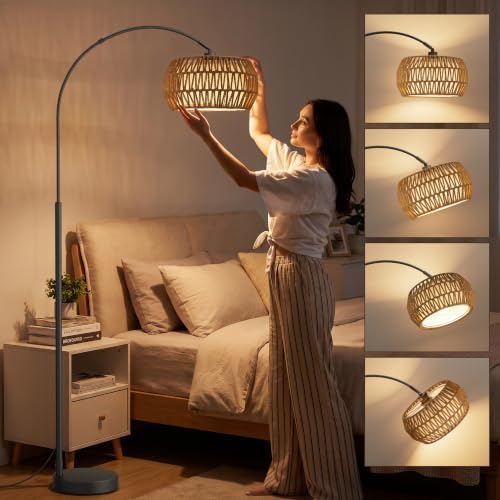 Ambimall Arc Floor Lamp, Adjustable Color Temperature and Brightness