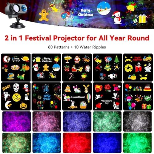 NUÜR Christmas Projector Lights Outdoor