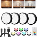 HOLKPOILOT Rechargeable Puck Lights, Black