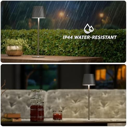 uuffoo 2 Pack Cordless Table Lamps, 5000mAh, Black