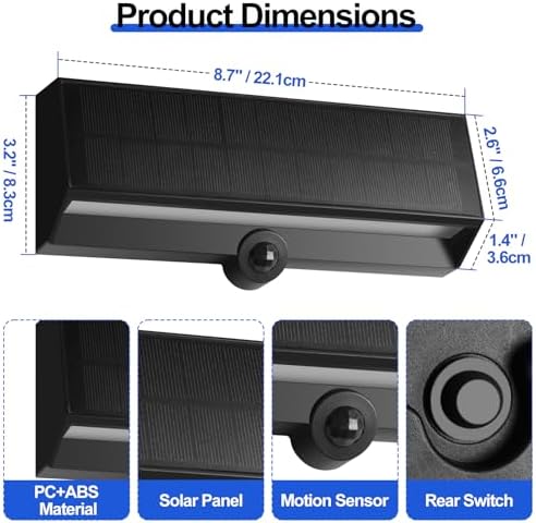 FUDESY Solar Motion Sensor Wall Light, 3 Modes