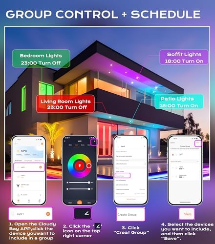 CLOUDY BAY 4 Pack 6 Inch Gimbal Smart WiFi LED Recessed Lights
