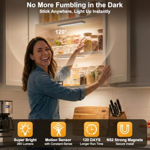 Reoshine 126 LED Rechargeable Under Cabinet Lights, 2 Pack