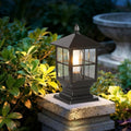 SLAWA Outdoor Column Light, Aluminum, Clear Glass Shade