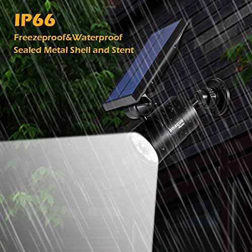 Solar Motion Sensor Spot Lights, Black, 2 Pcs