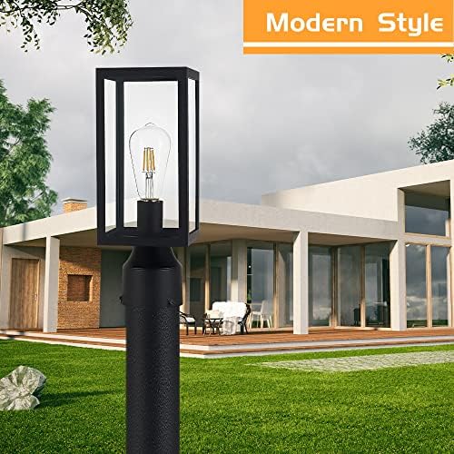 Windben Outdoor Post Light, 13.8", Matte Black