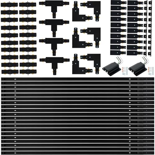 65.6FT H Track Lighting Rail Kit, Black