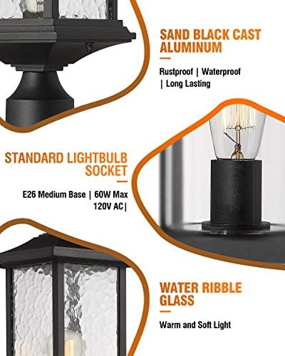Beionxii 21-Inch Black Outdoor Post Light