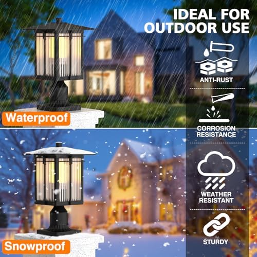 Black Aluminum Outdoor Post Light Fixture