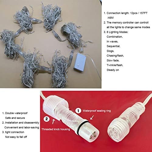 ZIMINGU Icicle Dripping Lights, 13FT, 144 LEDs