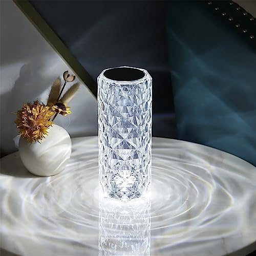 Portable Crystal Rechargeable Table Lamp, White