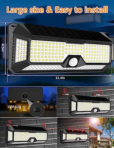 2-Pack 268 LED Solar Motion Sensor Flood Lights