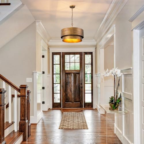 Farmhouse 20" Drum Chandelier, Copper Bronze