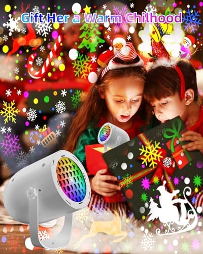 Christmas Snowflake Projector Light, USB Powered, White