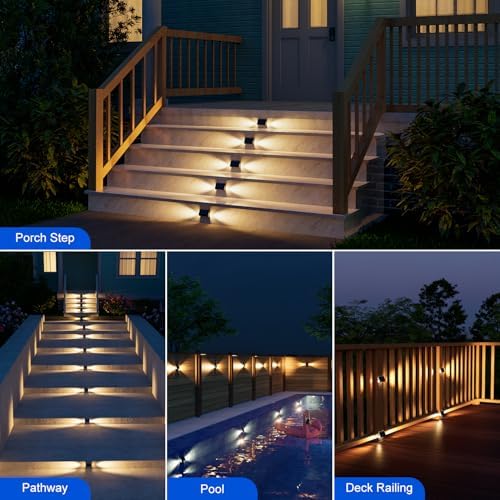 6-Pack Waterproof Solar Deck Stair Lights, Warm White