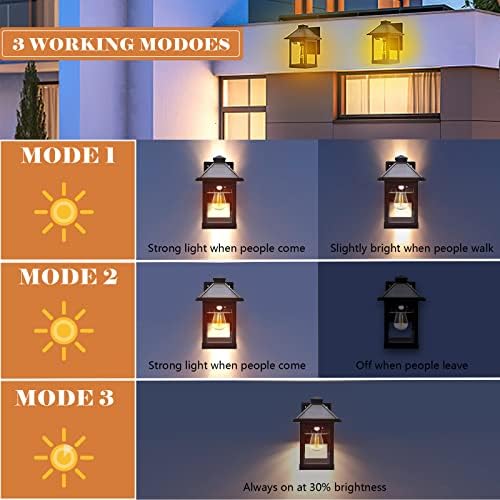 2-Pack Solar Outdoor Lanterns, Motion Sensor, Waterproof