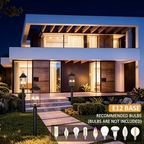 23.6" Waterproof Outdoor Post Light with Pier Mount Base