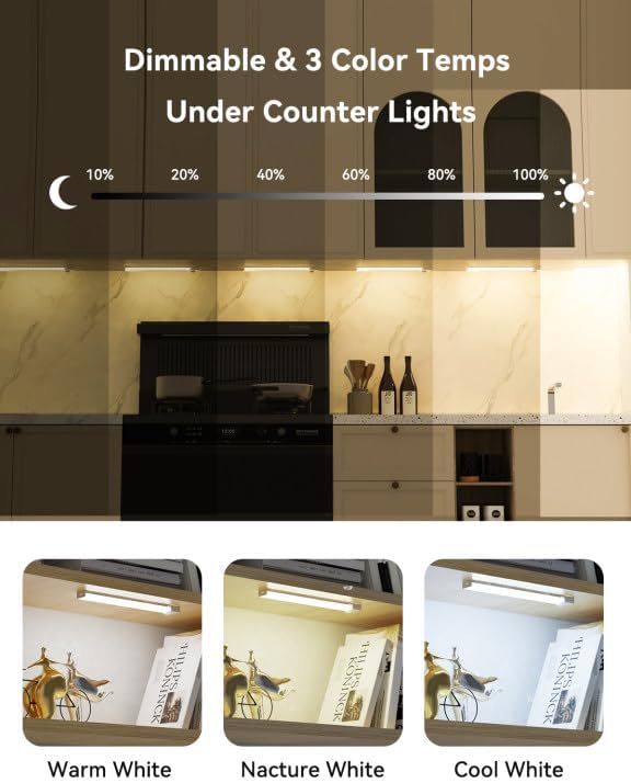 12-In Motion Sensor Under Cabinet Lights, 3 Pack