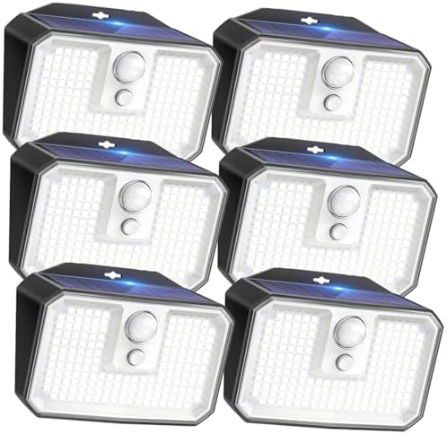 CLAONER 6-Pack Solar Motion Sensor Lights, 168 LED