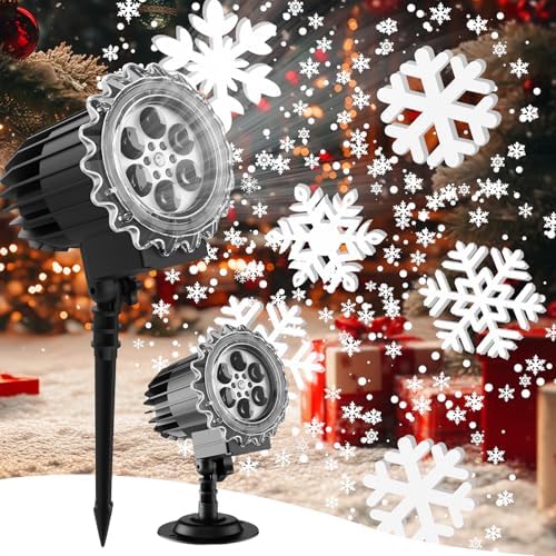3D Snowflake LED Projector Lights, IP65 Waterproof