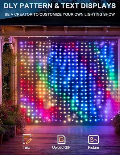 Dazzle Bright Smart Curtain Lights, 400LED 6.6FT x 6.6FT Color
