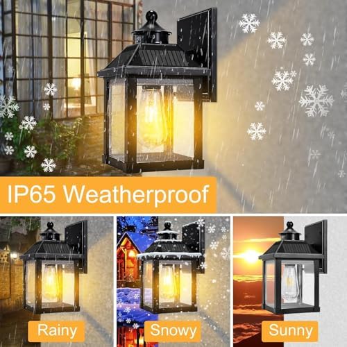 Solar Wall Lights, Motion Sensor, 2 Pack