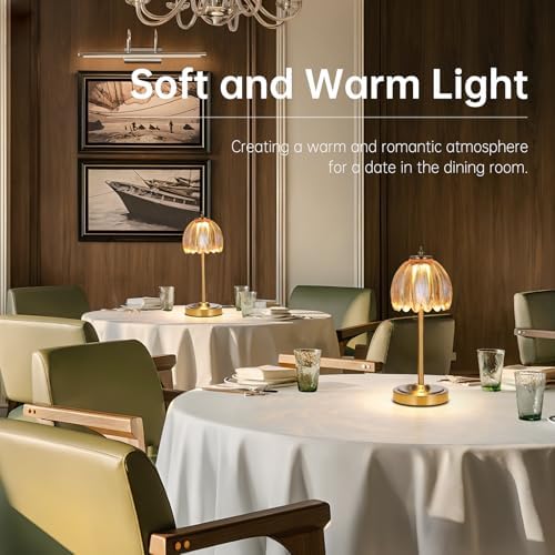 Shenmoyl Tulip Cordless Table Lamp, Amber