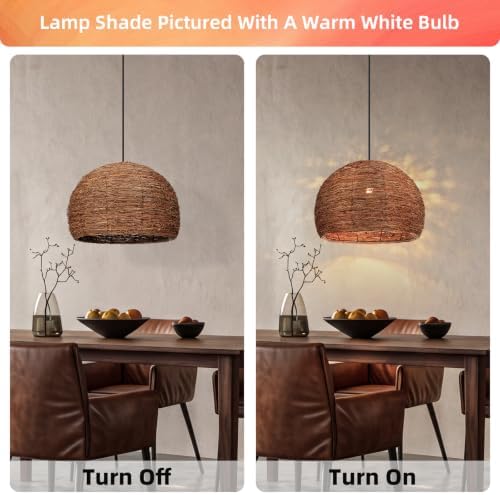 Arturesthome Boho Pendant Light Fixture Woven Chandelier Wicker